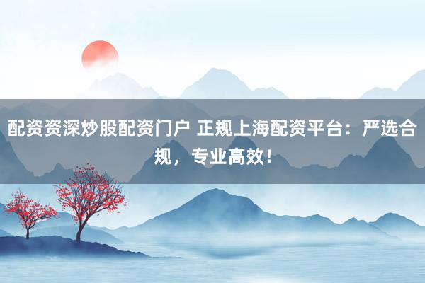 配资资深炒股配资门户 正规上海配资平台：严选合规，专业高效！