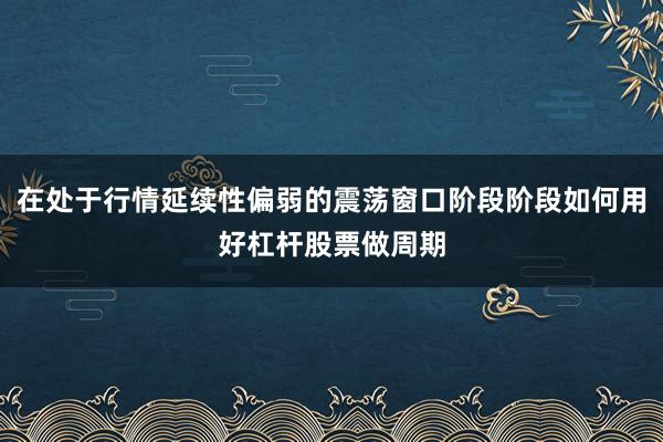 在处于行情延续性偏弱的震荡窗口阶段阶段如何用好杠杆股票做周期